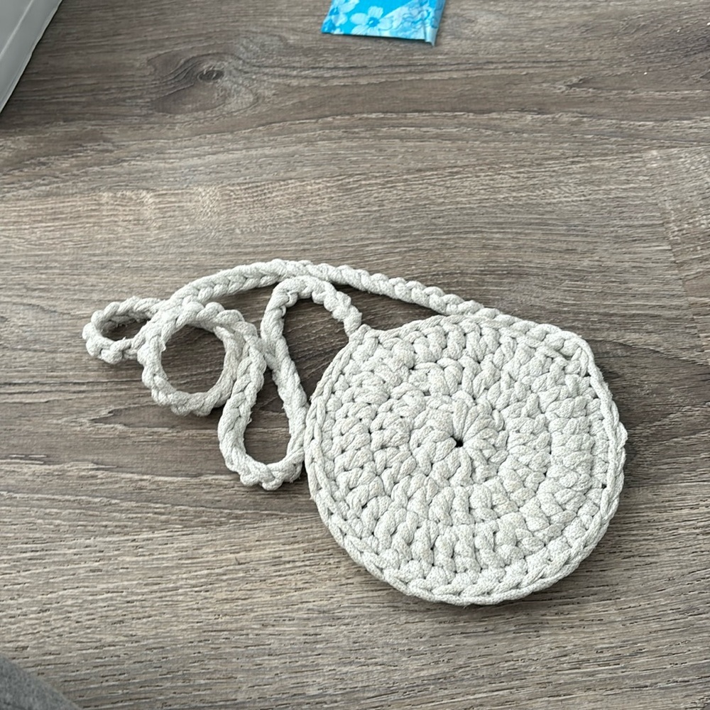 Hand knitted crossbody bag